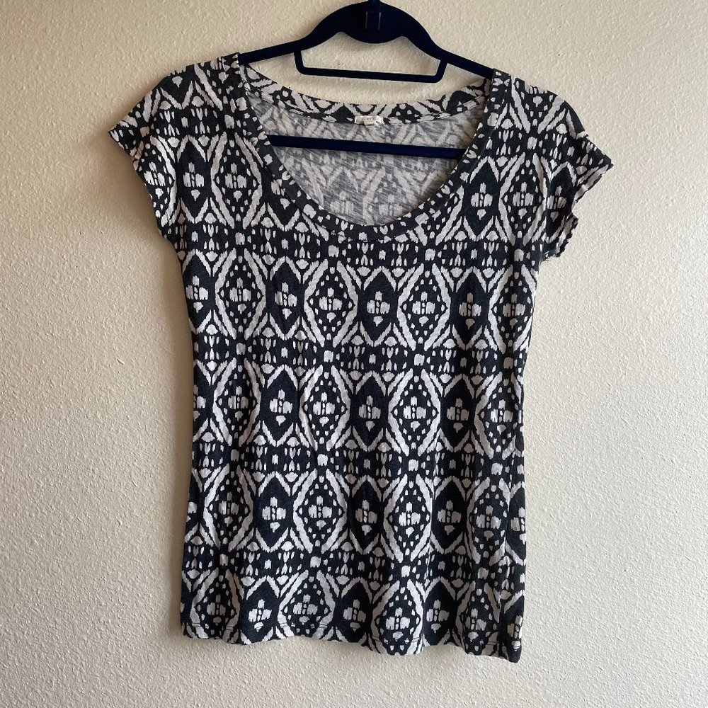J. Crew // Navy Patterned Top